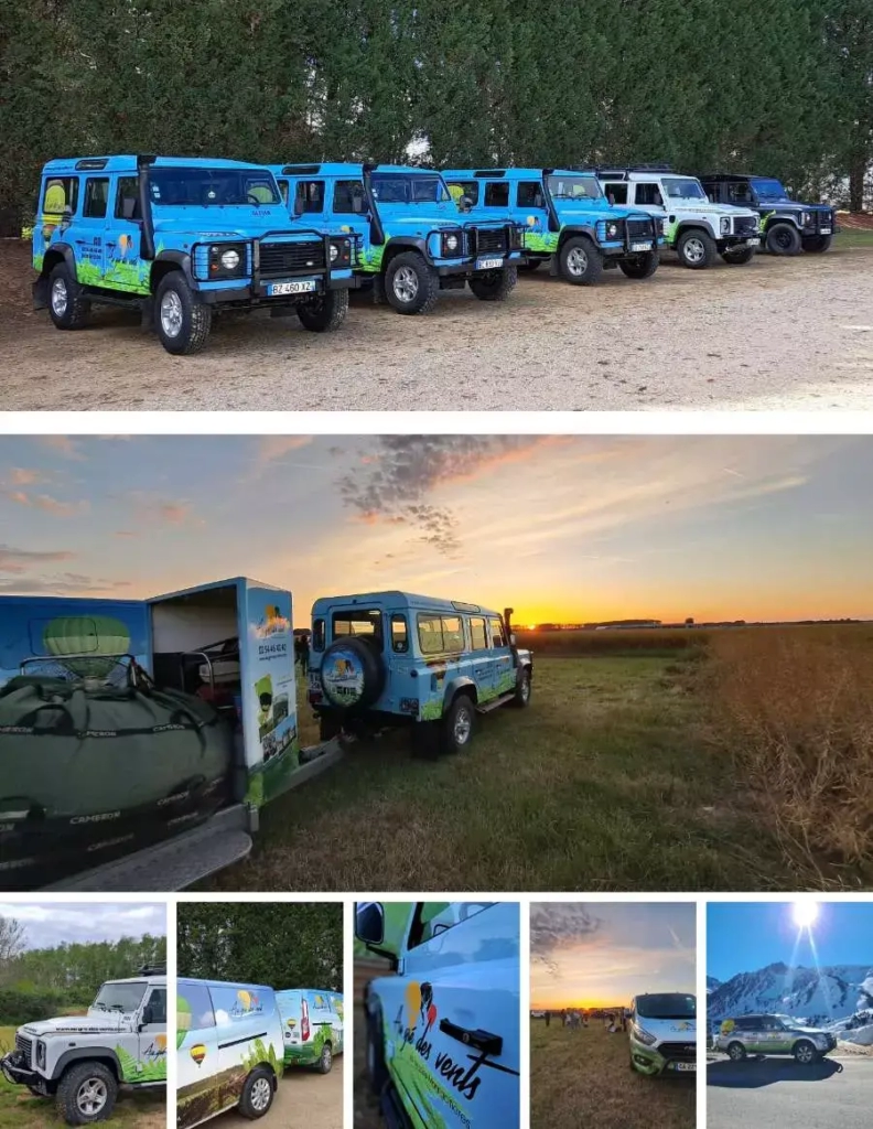 véhicule au gré des vents land rover récupération dépose et transport des montgolfières